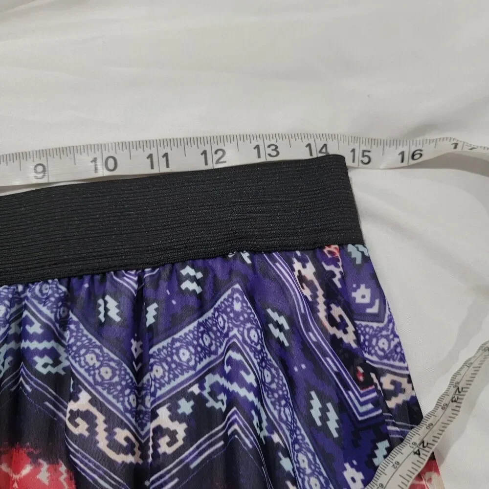 Womens‎ Maxi Skirt Size Medium Boho Sharkbite Hem Colorful Hippie